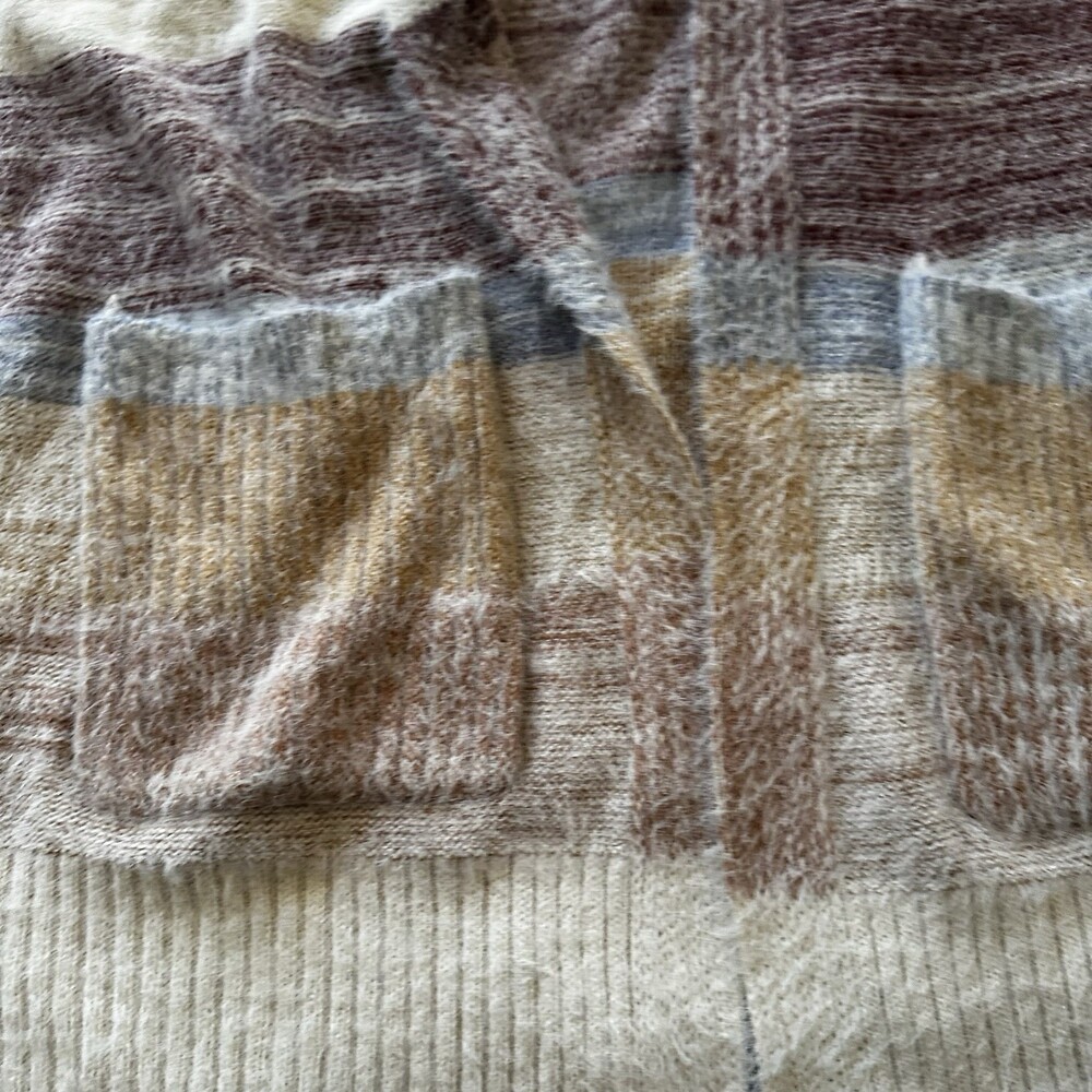 Maurices Plus Size Eyelash Striped  Open Cardigan Plus Size 0X Cream Sweater - Picture 8 of 15